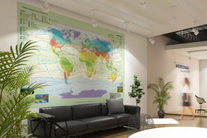 Mapa Świat Strefy klimatyczne Biuro sofa 1500x1000px