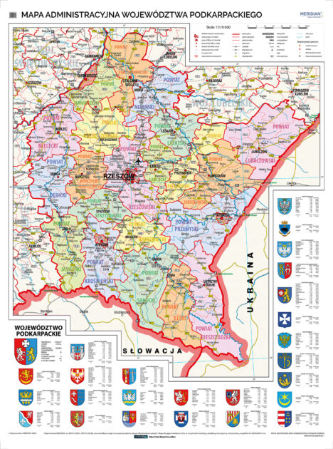 Mapa administracyjna województwa podkarpackiego