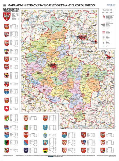 Mapa administracyjna województwa wielkopolskiego