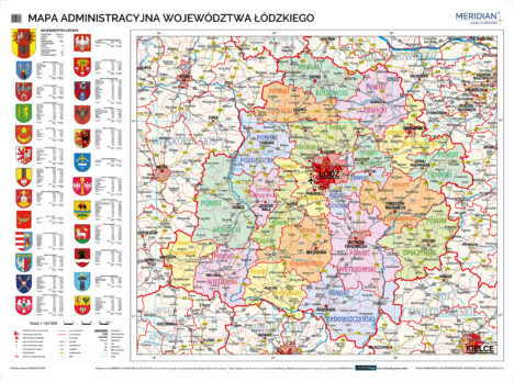 Mapa administracyjna województwa łódzkiego